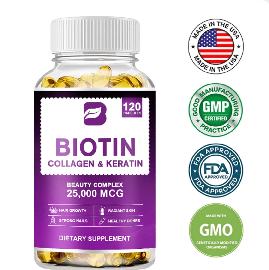 Biotin & Collagen Capsules with Keratin