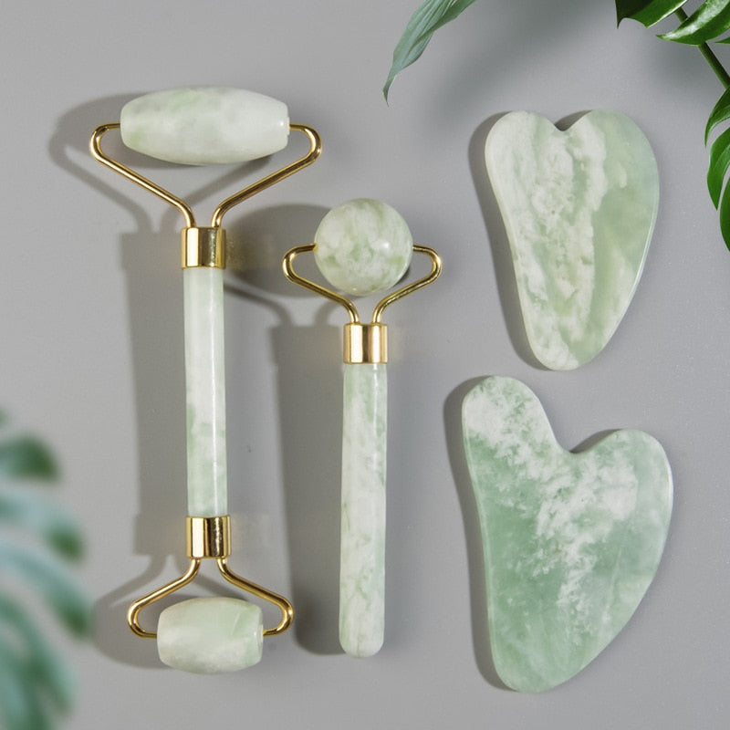 Natural Jade Face Roller Gua Sha