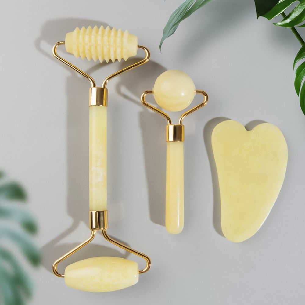 Natural Jade Face Roller Gua Sha